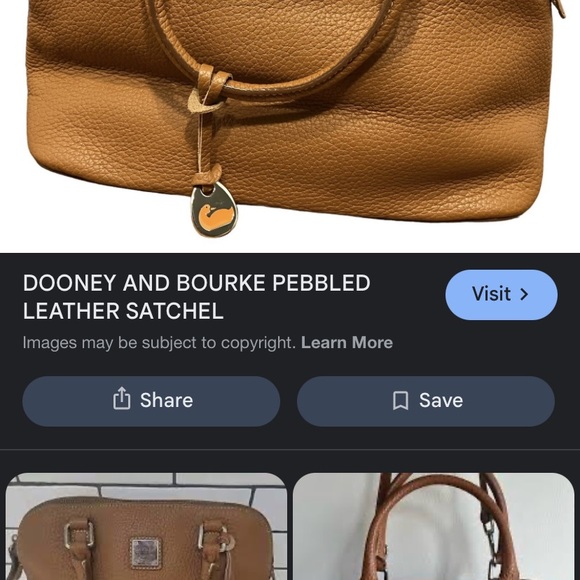 Dooney & Bourke Brown Leather Satchel - Picture 2 of 2